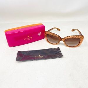 Kate Spade Ursula Glitter Cat-Eye Sunglasses Rose Gold